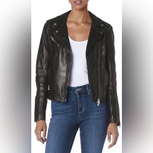 New LAMARQUE Harper Leather Jacket in Black Size L